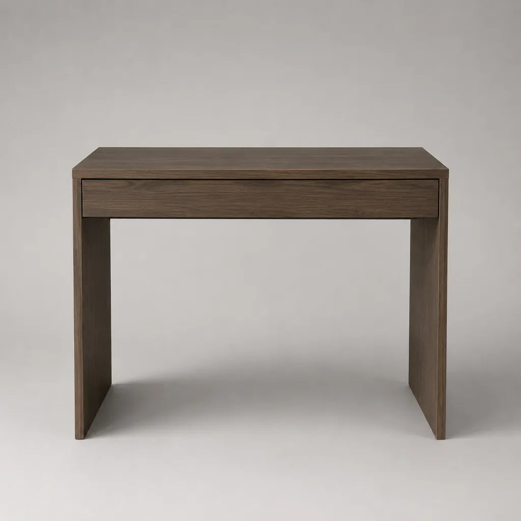 Scrivania rettangolare con cassetto in truciolare melaminico marrone noce, 90 × 45 × 75 cm