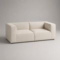 Divano modulare 2 posti in tessuto bouclé avorio, 2 moduli, 180 × 90 × 72 cm